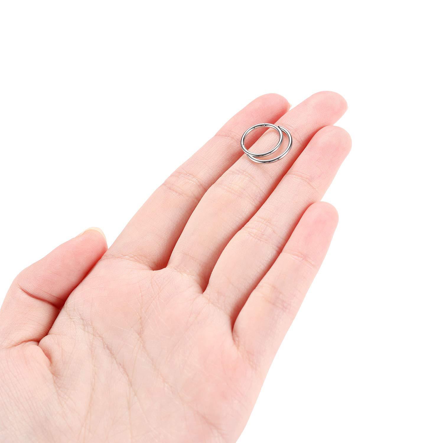 G23 Titanium Nose Ring Inner Arc Moon Titanium Alloy Stud Earrings Closed Body Piercing Jewelry detail image 18