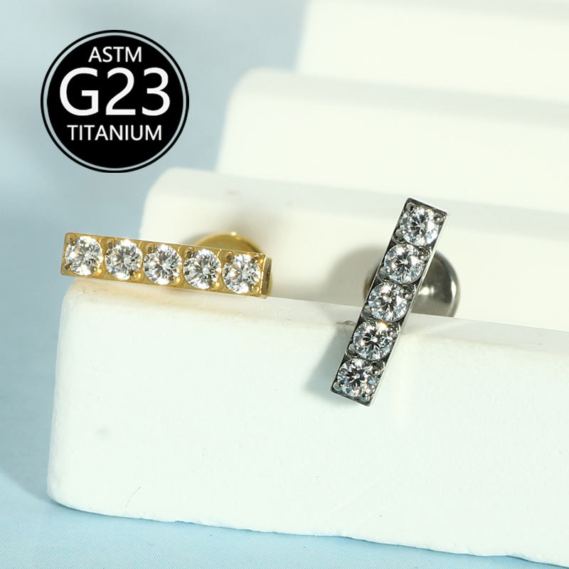 Labret piercing jewelry detail image