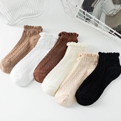 Floral Edge Socks for Girls, Summer Thin Knee Socks, Cute JK Japanese Style, Simple Ship Socks for Girls, Low Top Cotton Socks, Ins Trendy, Spring and Autumn