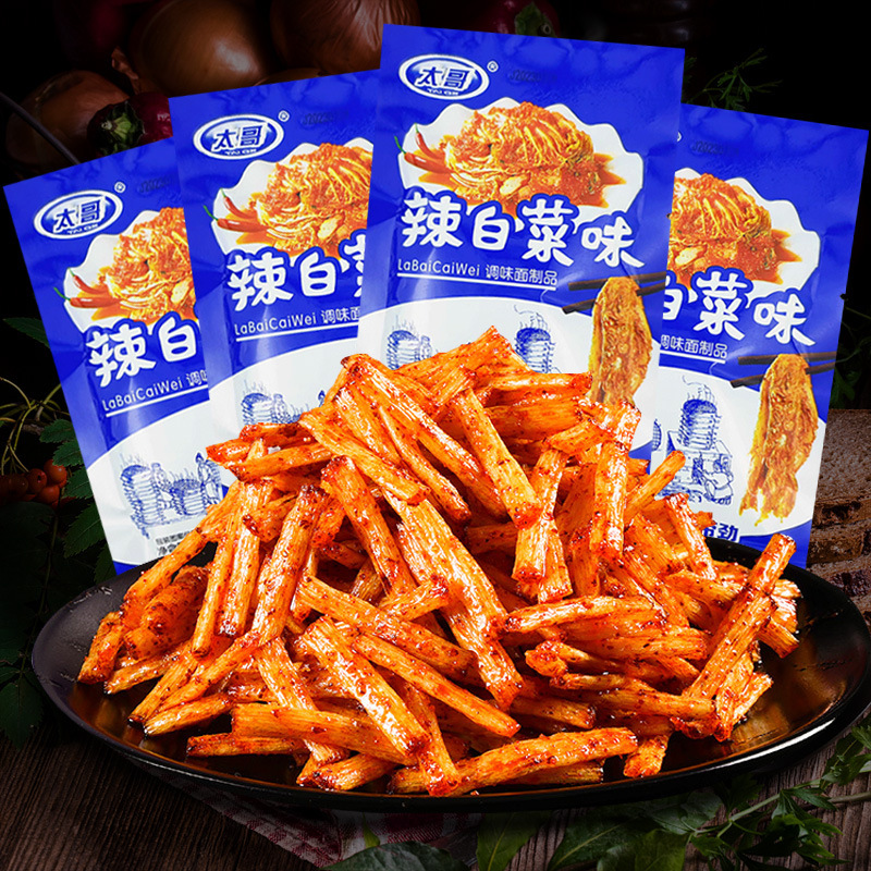 Taige spicy cabbage flavor spicy strips childhood nostalgic spicy snacks campus 50 cents leisure food snacks