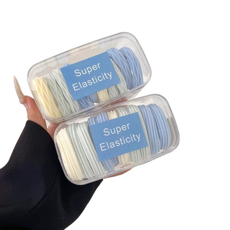 Azul marino ~ glutinoso suave no daña cabello cuerda de cabello alta elástica y duradera sin costura atada alta cola de cabello atar banda de goma de cabello