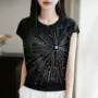 透气短袖显瘦工艺上衣