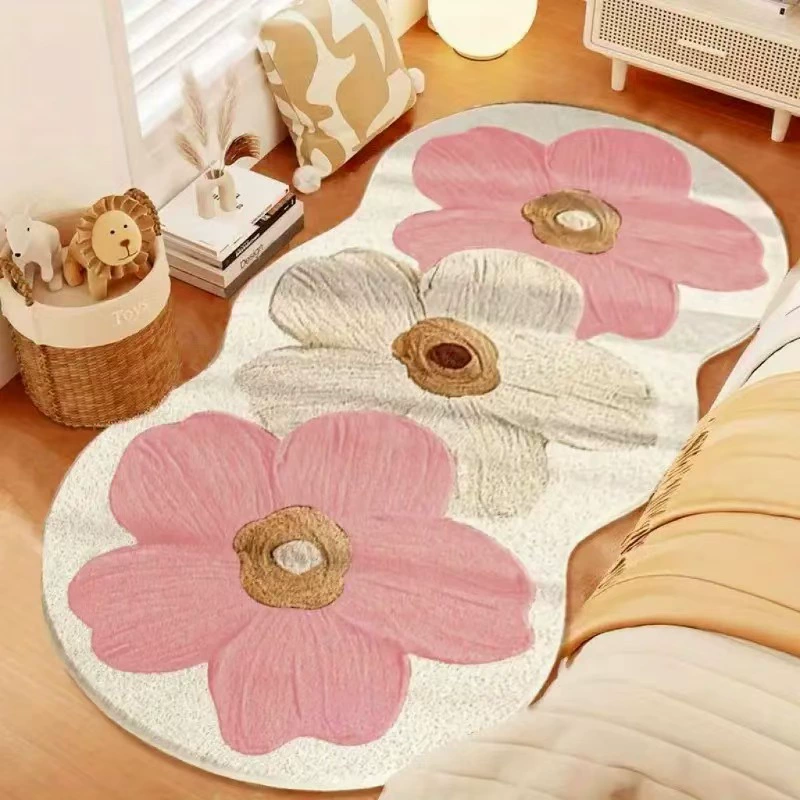 Коврик из искусственного меха с цветочным узором, для дома, размеры 40×60–80×200 см