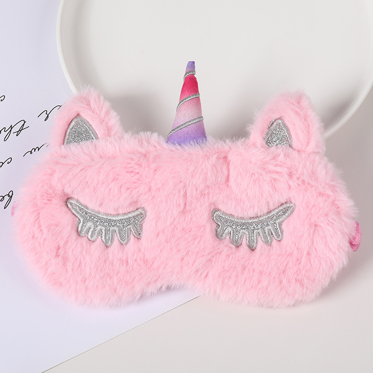 Fábrica al por mayor de felpa máscara de ojo de dibujos animados de santa claus alce sombreado máscara de ojo zorro animal bolsa de hielo transpirable