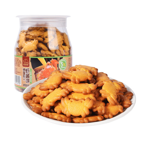 Fasimiyu 252g crab-shaped shrimp paste cake canned cartoon shape children's cute snack biscuits snack food