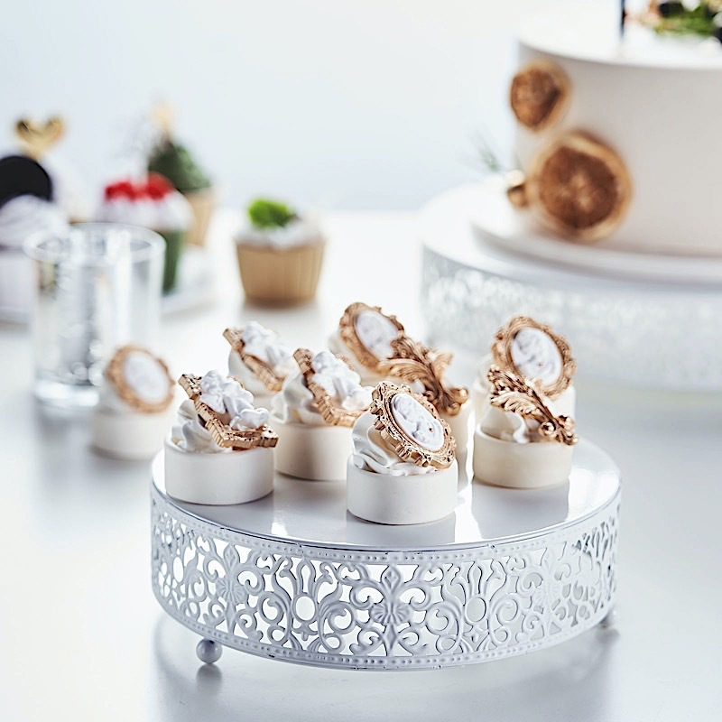 Estante de pastel de boda de lujo ligero europeo decoración festiva de fiesta mesa de postres pastel de papel dulces plato de exhibición