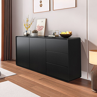 Modern Simple Sideboard Solid Wood Living Room Bucket Cabinet Integrated Wall Entrance Cabinet Large Capacity Multi-Layer Storage Cabinet