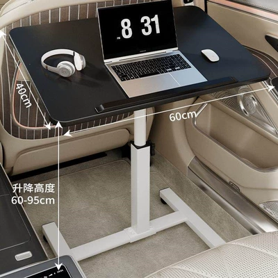 Car-Mounted Foldable Small Table for Eating, Car table board - black-white-6040-gridsuitable-for-large-vehicles