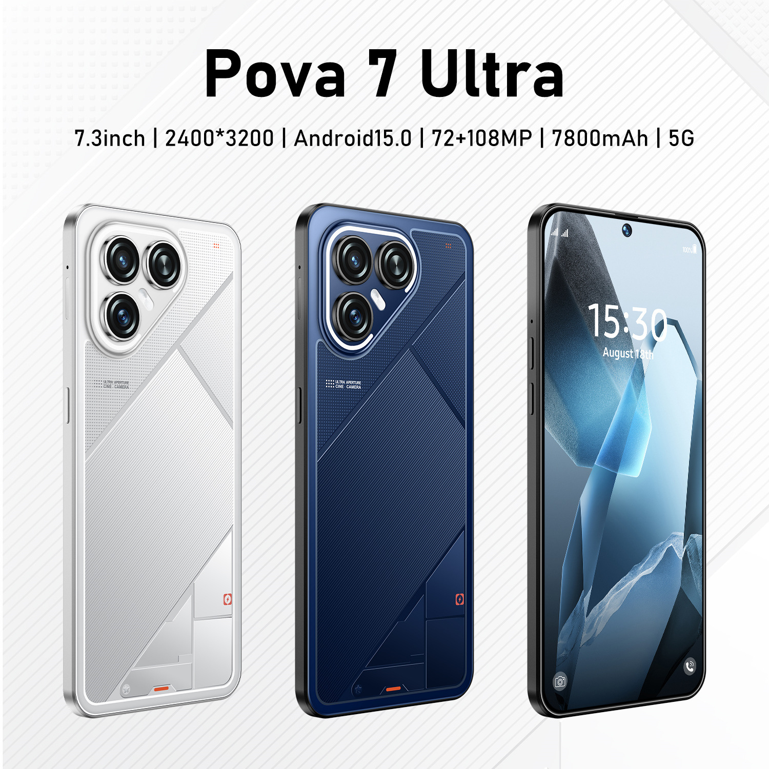 Pova 7 Ultra Cross-Border Mobile Phone 6.56inch Large Screen 3+16g True 4g Android 10 Smartphone Tk Hot Model