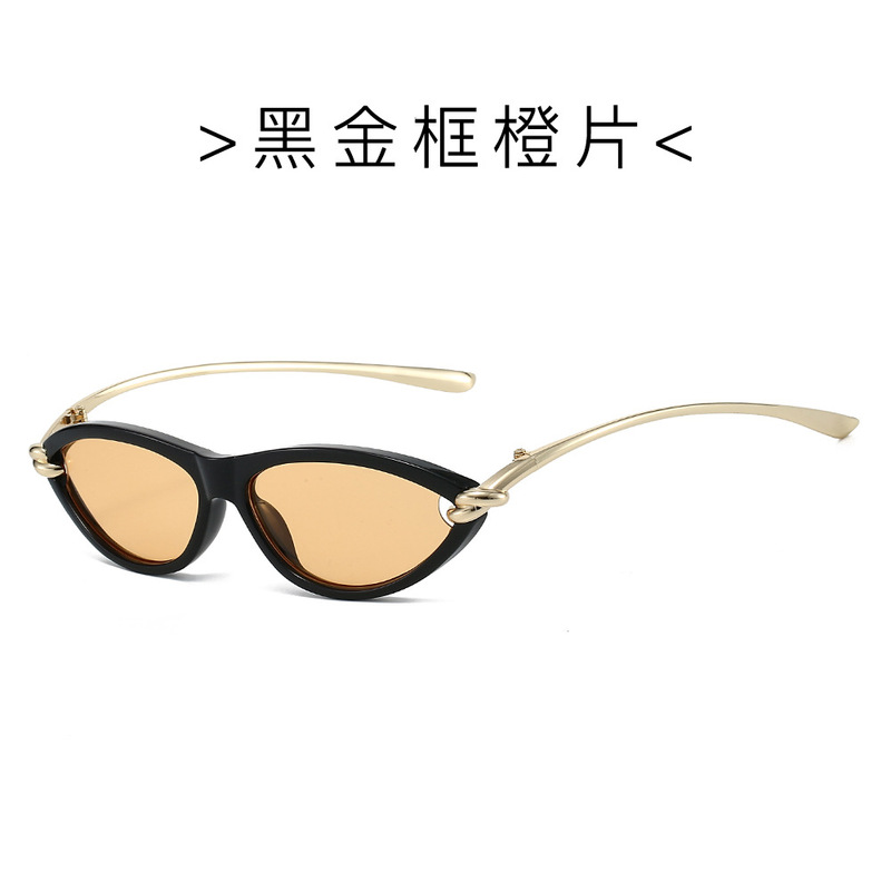 猫眼设计新款金属墨镜女高级感跨境时尚防晒显气质潮酷网红太阳镜|undefined