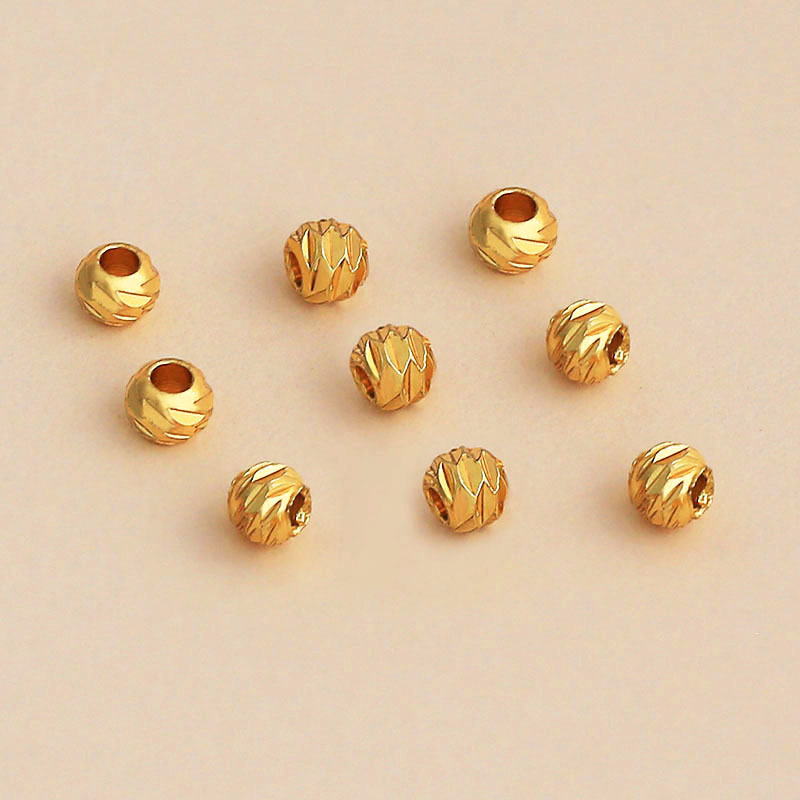 18K Qızıl Suyunda Beads Muncuq və Asma Detalları, DIY Zinət