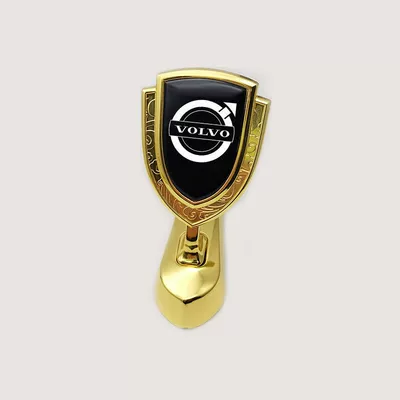 Car logo, Car Front Emblem, Hood - volvo-graphic-logo-shield-with-gold-and-black-foldable