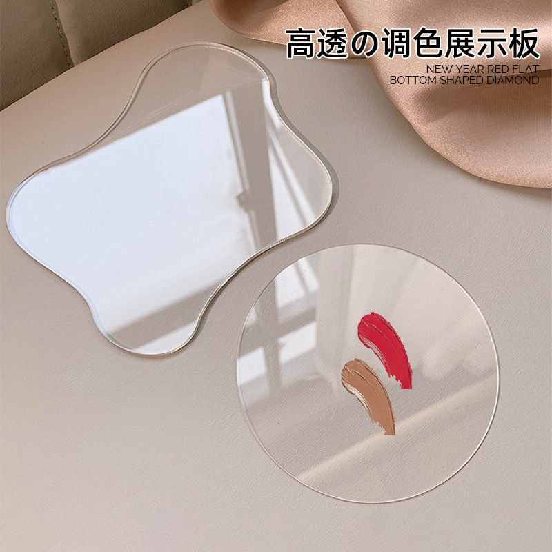 Nail acrylic palette transparent irregular shape style display board round nail glue adjusting tool wholesale Nail acrylic palette transparent irregular shape style display board round nail glue adjusting tool wholesale