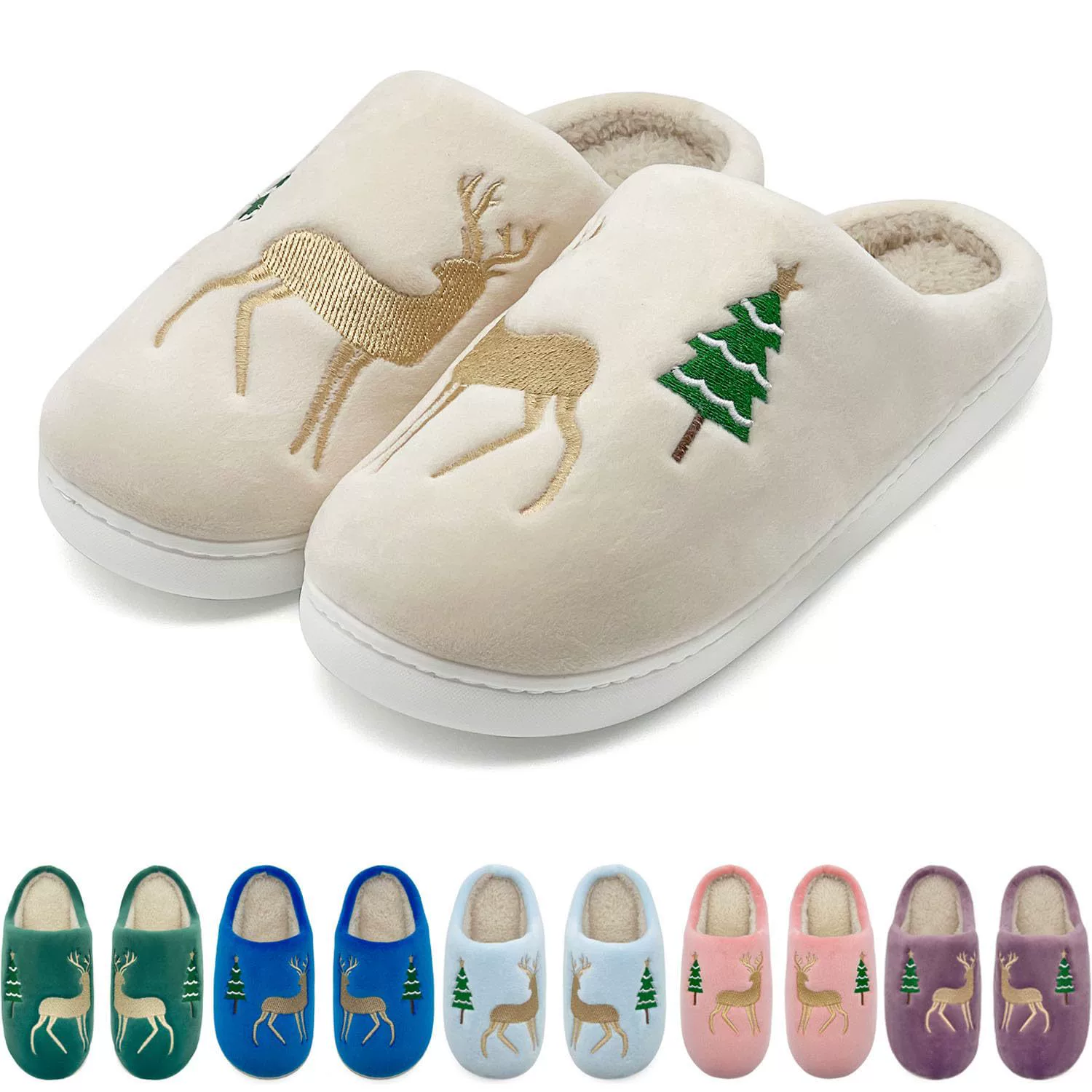 Индивидуальные хлопковые тапочки с рождественским лосем, осенне-зимние домашние тапочки, хлопковые тапочки, парные шерстяные тапочки, мягкие домашние тапочки.