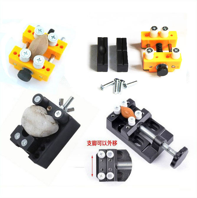 核桃木雕刻台钳 橄榄核桃胡微雕牙雕玉石固定夹具夹床台虎钳夹子