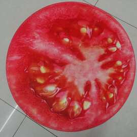 法兰绒海绵印花水果图案创意儿童可爱造型游戏防滑脚垫坐垫地垫