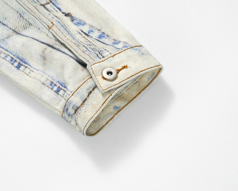 Foreign Trade European And American High Street Fashion Unisex Washed AC Same Style Printed Jacket Basic Denim Clothing_mkmklike.com