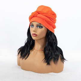 假发 欧美女士新款头巾假发 水波纹化纤假发头套 headband wigs