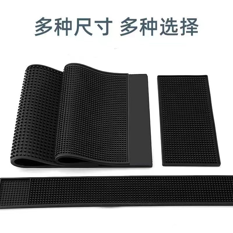 Alfombrilla de drenaje, almohadilla especial para barra, posavasos de goma para té, plataforma de barra, almohadilla antideslizante y antivibración, posavasos de vino rectangulares, agua