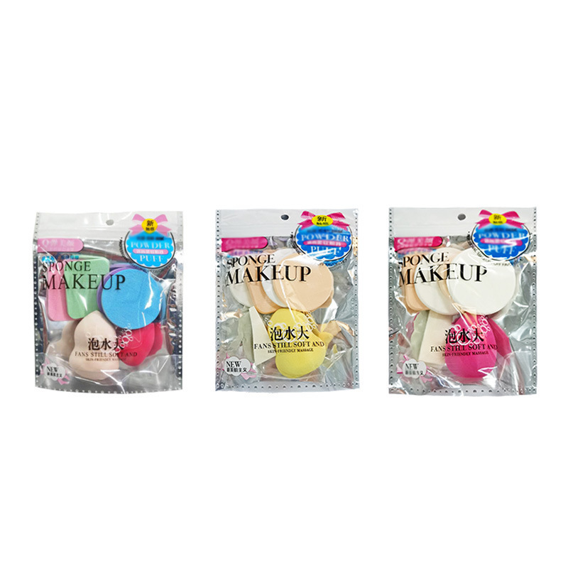 6 conjuntos de polvo de polvo de esponja seca y húmeda, huevo de maquillaje de color, almohadilla de base de aire, herramientas de maquillaje de huevo de belleza