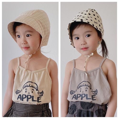 Korean children's clothing summer 2024 new girls Korean style halter top cartoon printed vest 21359