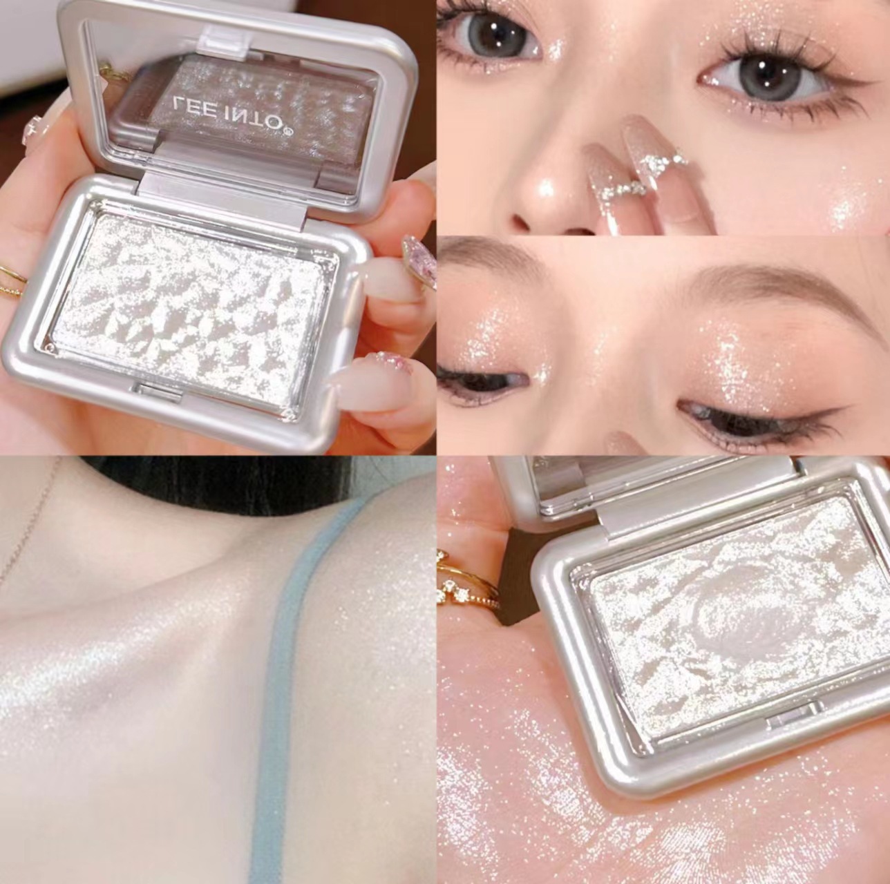 Polvo de alto brillo de onda flotante de ensueño que ilumina el polvo de rubor de reparación tridimensional nacarado Cosméticos Belleza transfronteriza