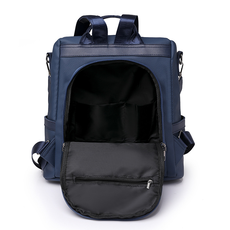 Spot wholesale 2024 nueva mochila antirrobo para mujer, mochila de viaje multifuncional de color sólido simple, mochila escolar