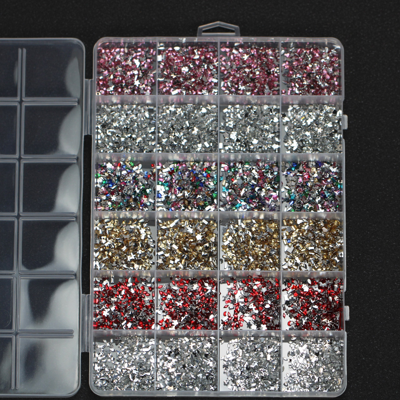 [about 6000 pieces] 24-pack color nail art mini special-shaped nail drill wear nail accessories nail jewelry