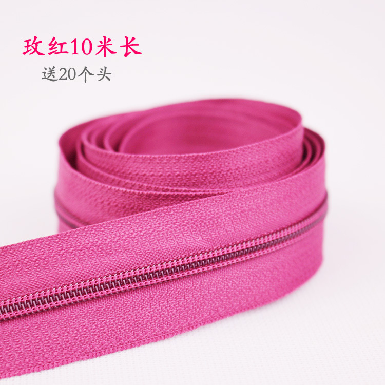 Bolsa DIY accesorios de tela ropa cremallera tirón cabeza accesorios de cuero N ° 5 color largo nylon sola cabeza doble cabeza