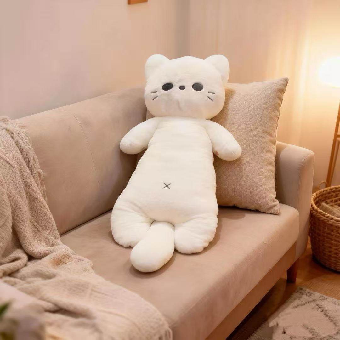 Cross-border cute long cat pillow plush toy doll, a magical item for hugging between legs in bed, cat doll, cross-border wholesale