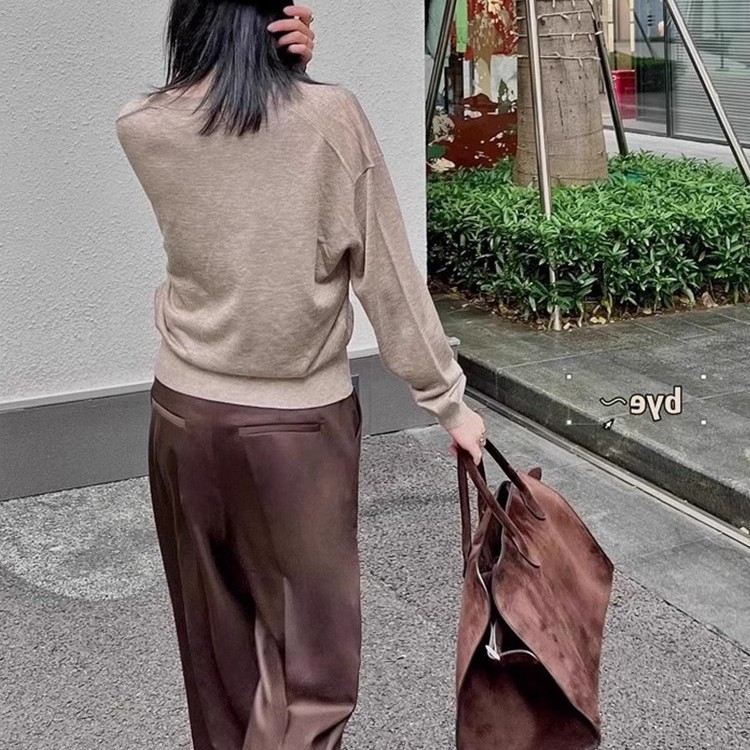 Women's Bags Suede Bag Light Luxury Niche High End Soft Leather Large Capacity Commuter Shoulder Tote Bag Large Bag For Women_voghion.com