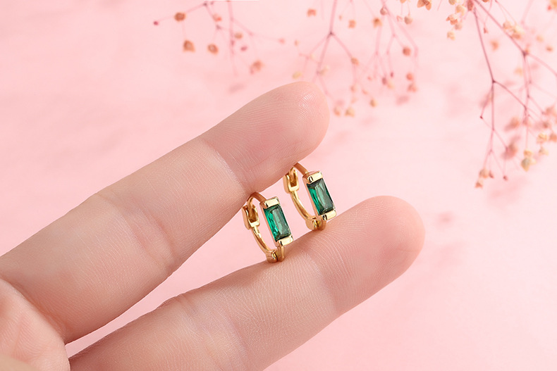 Fashion Geometric Copper Inlay Zircon Earrings 1 Pair