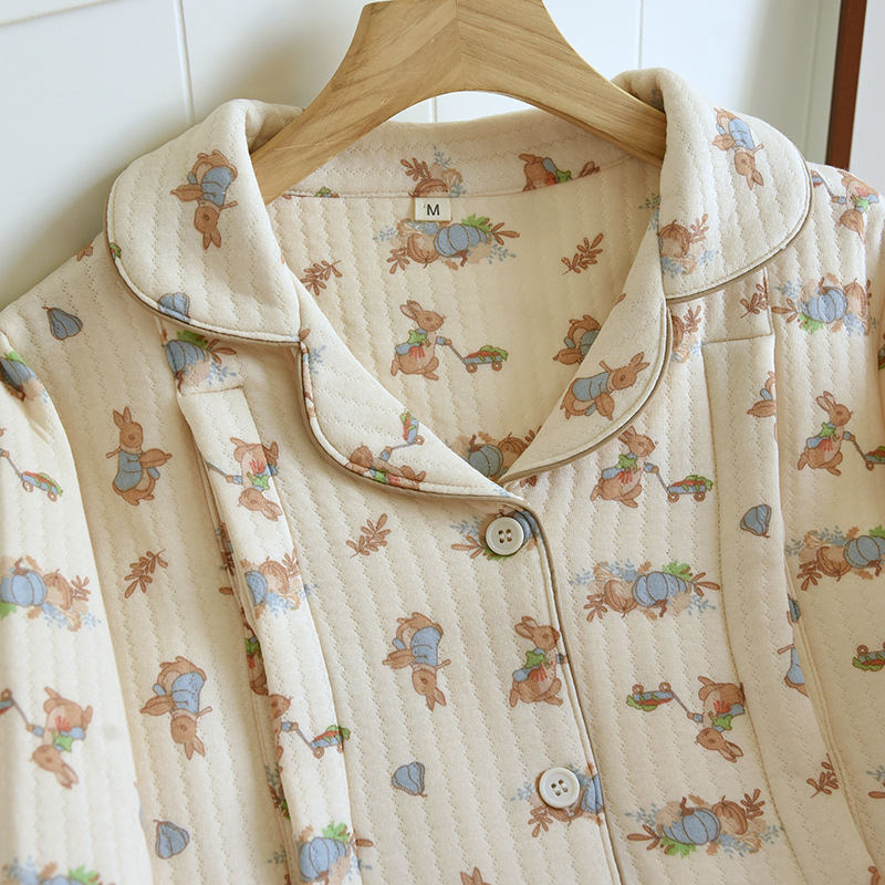 月子服春秋純綿産後秋冬空気綿妊婦授乳パジャマ産婦授乳家庭服