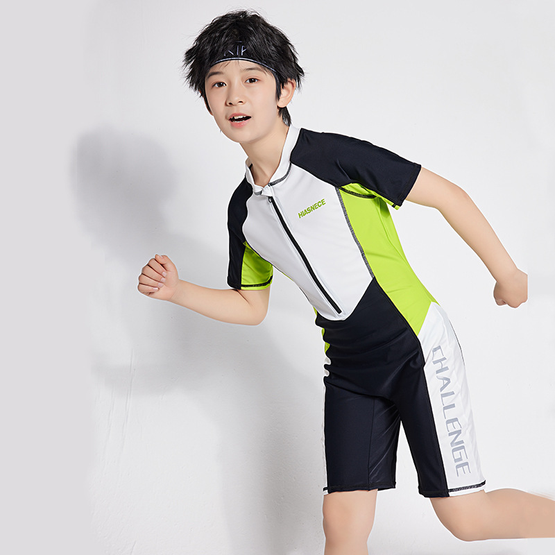 Distribution and Delivery of Boys' Swimming Training One-Piece Swimsuits for Older Children Aged 5-15, Children's Swimwear, Boys' Swimwear