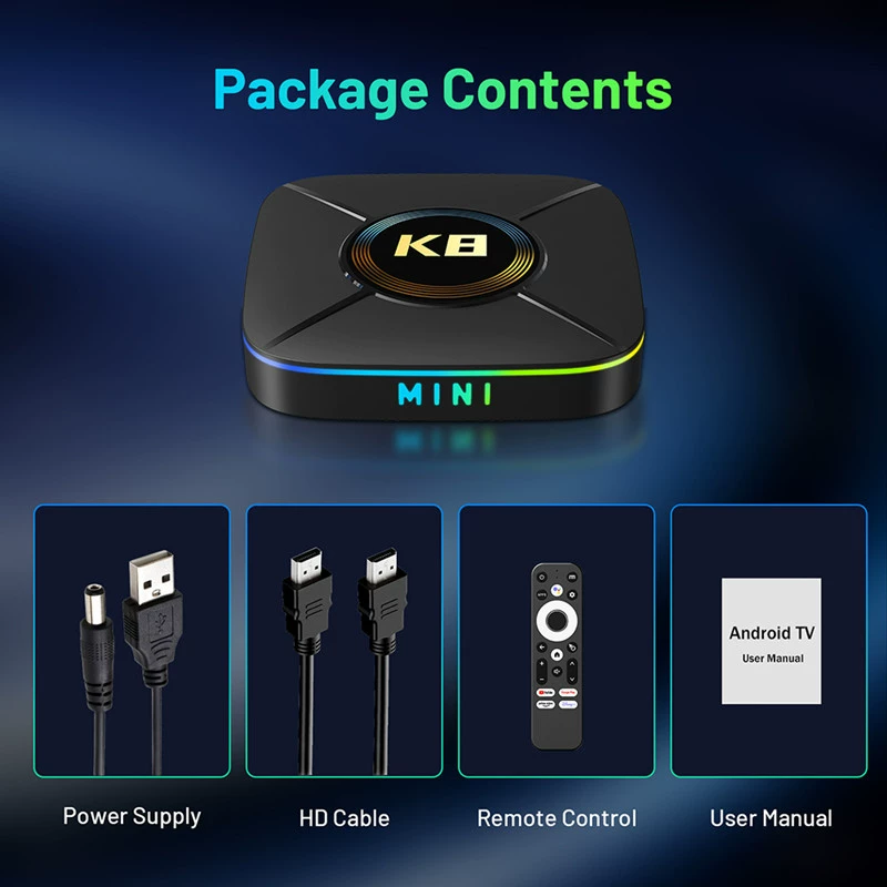 Приставка HK1 K8MINI, 2 ГБ/32 ГБ, Android 14.0, RK3518, HD-плеер TV BOX 4K