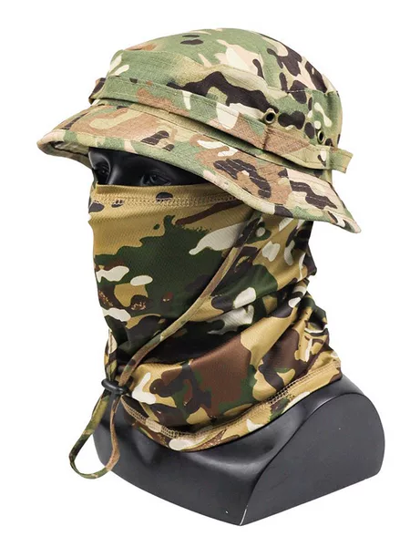 Summer Camouflage Tactical Beanie Hat Set Multifunctional Magic Headscarf Fishing Hat Fisherman Hat Sun Protection Breathable Hat