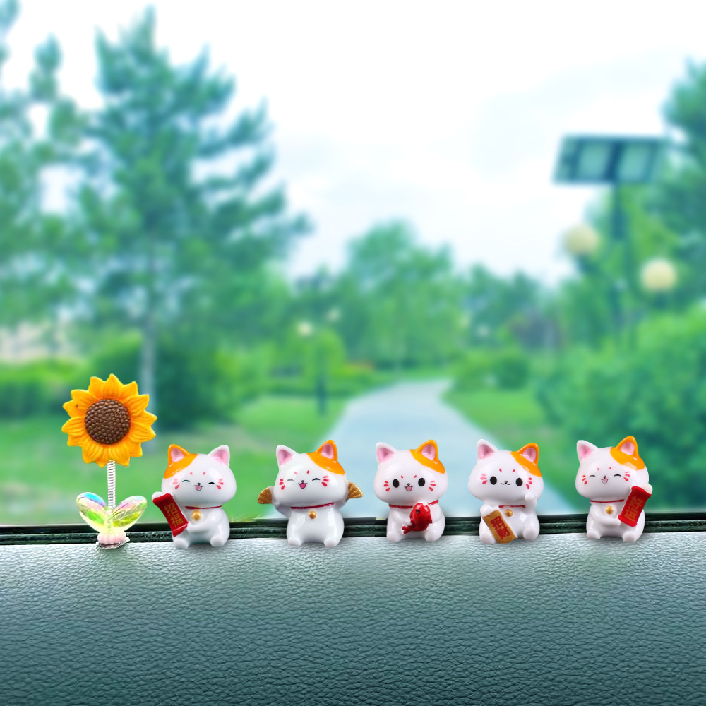 2023 decoración de coche lindo gato consola central decoración coche eléctrico escritorio interior adornos de coche adorno resina dibujos animados