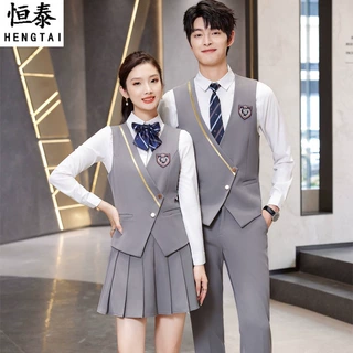 职业马甲套装男女同款前台接待工装酒吧KTV餐饮酒店服务员工作服
