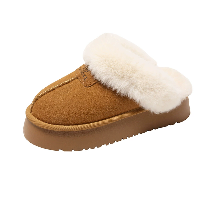 Platform Winter Boots for Teenagers, Suede Upper with Faux Fur Lining, Comfortable Leisure