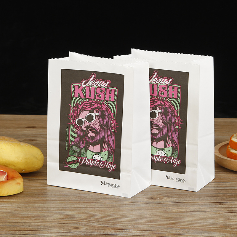 厂家牛皮纸平口礼品袋定做饰品店个性购物袋白色牛皮纸袋定制