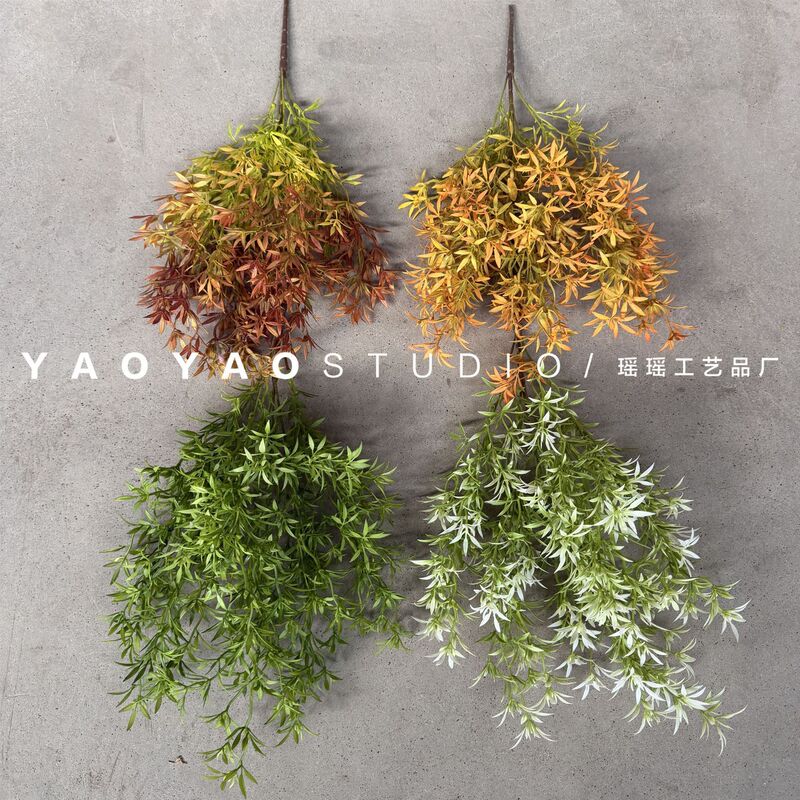 Decorative Materials for Panda-Themed Bamboo Wedding: Plastic Fishbone Grass, Encrypted Bunches of Plants, Artificial Flowers and Greenery