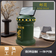 树脂创意邮筒装饰纸巾盒懒人手机支架复古微景观拍摄道具轻奢怀旧