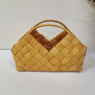 Dragon Boat Festival high-grade sense moon bag gift box packaging festival hand gift basket woven wooden basket