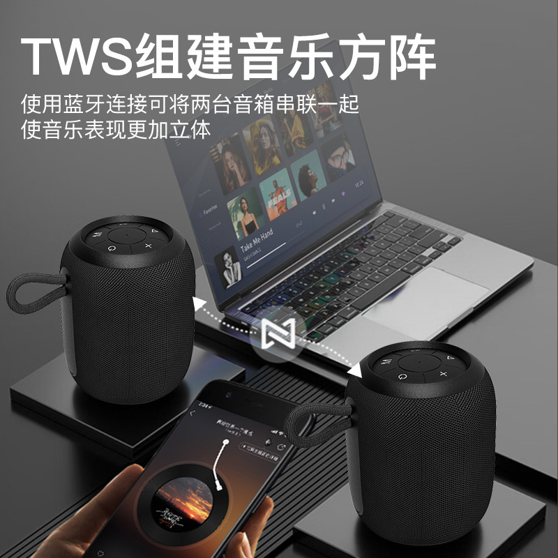 屋外ポータブルbluetoothスピーカーワイヤレス防水小型携帯サブウーファポータブル多機能bluetoothオーディオ|undefined