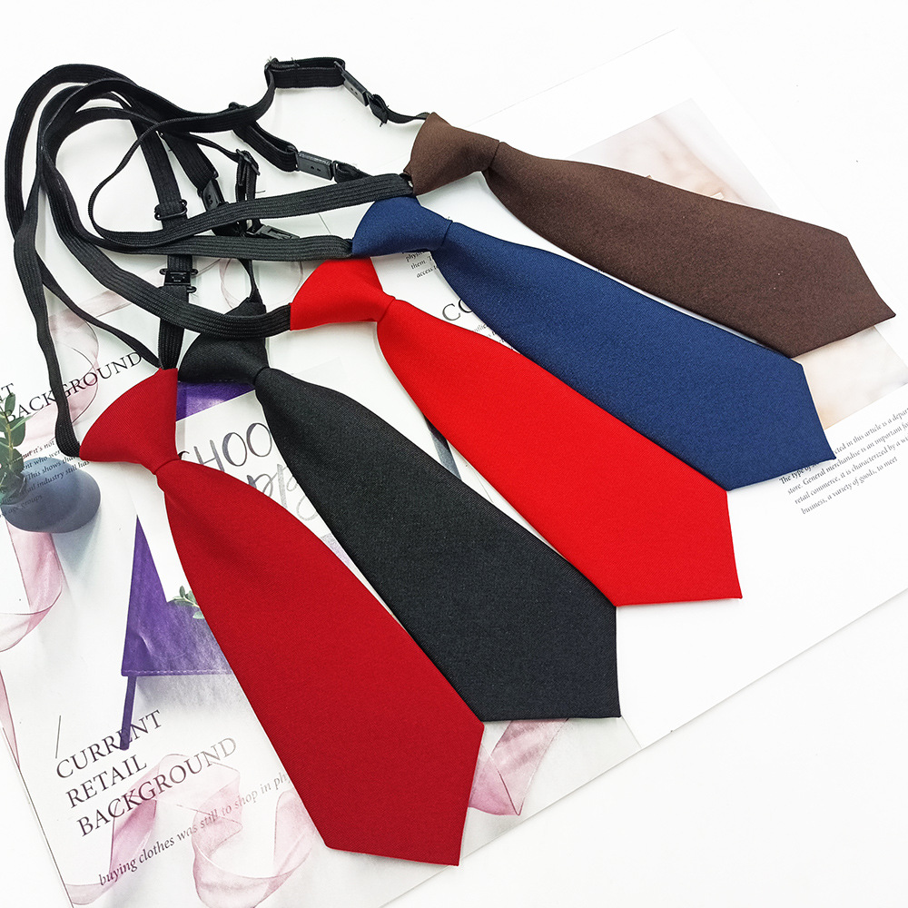Wholesale solid color children's tie 23cm fashionable college style girls' school uniform with JK tie short style