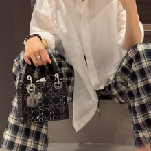 2025新款迪家高级感贵妇满天星手提手挎女包优雅气质小香风包包