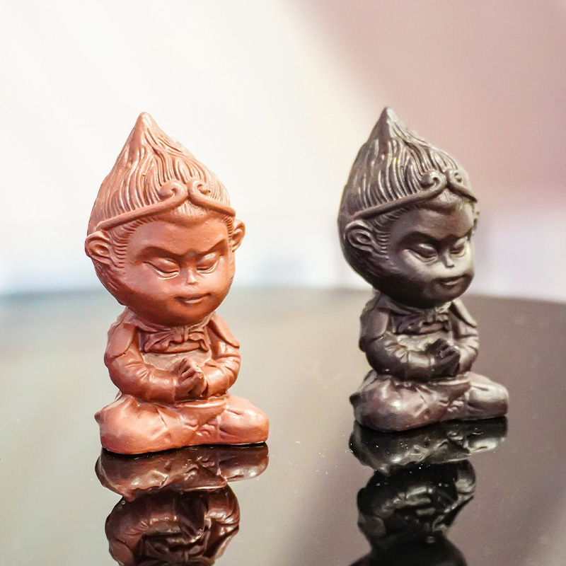 Decoraciones para acuarios, Mono Rey de la Meditación, Pequeño Wukong, Adornos de Libro Rojo, Manualidades Creativas de PVC, Ecológicas