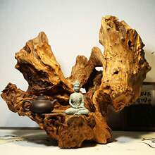 根雕摆件风化枯实木原木树根底座 禅意艺术奇石茶桌茶台摆件