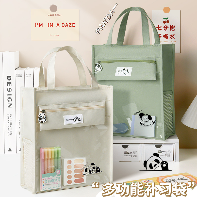 Bolsa de matrícula personalizada PVC transparente pequeño regalo logo publicitario bolsa de recuperación portátil para estudiantes de primaria y secundaria que llevan bolsa de libro Oxford