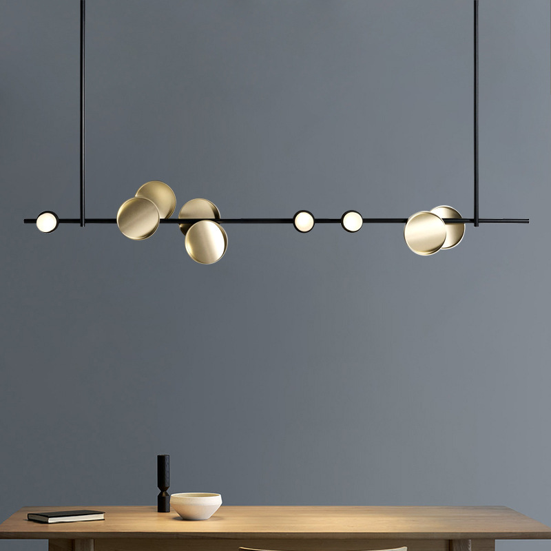 Art Restaurante diseñador creativo estilo nórdico largo estilo moderno minimalista lámpara lámpara candelabro diseño led sala de comedor